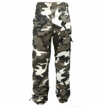 Camouflage BDU Cargo Pants Mid Waist Straight Pattern Button Fly Closure